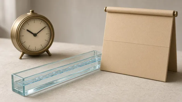 Reloj y canal de agua entre un calendario en blanco